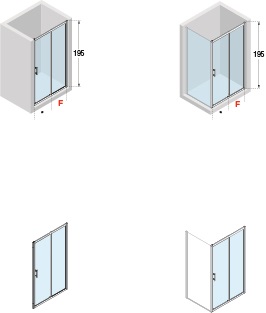 Emporia Sense 2P drzwi prysznicowe przesuwne 134 cm do wnęki lub do łączenia ze ścianką F, wys. 195 cm SENSI2P134-1B